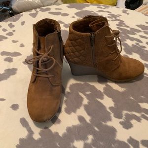 Mia Tan Suede Wedge - Size 7 1/2